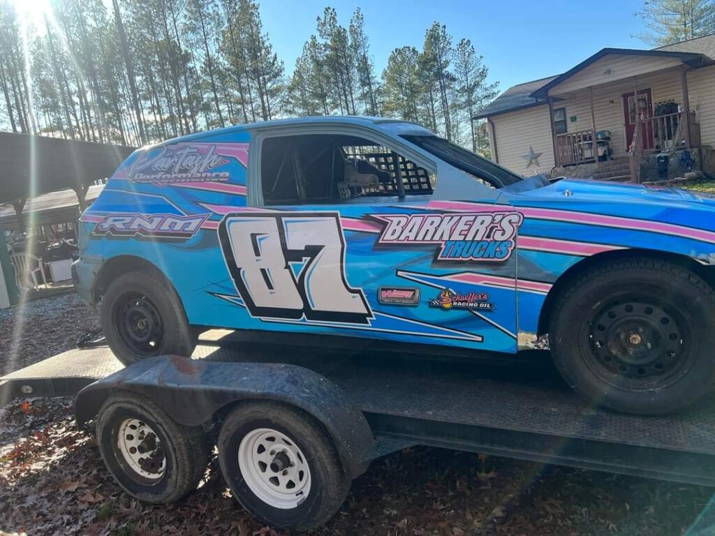  Original race car loaded on trailer