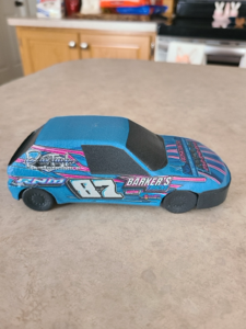 Left side view of detailed custom race car replica