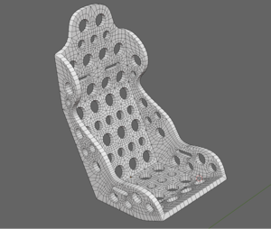 Detailed mesh view of custom racing seat asset